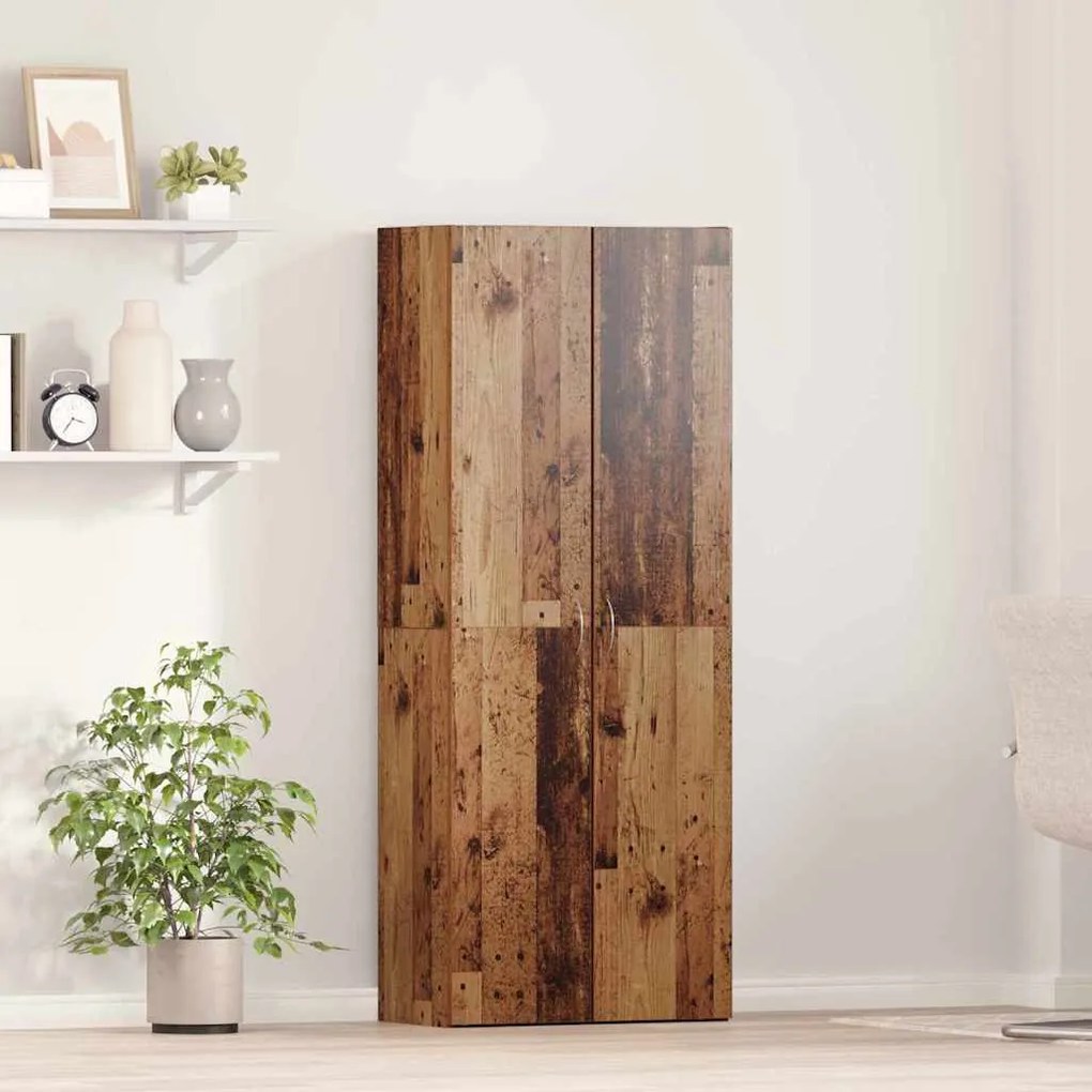vidaXL Γραφείο Ντουλάπι με ράφι 2 pcs Παλαιό ξύλο 60 x 32 x 153