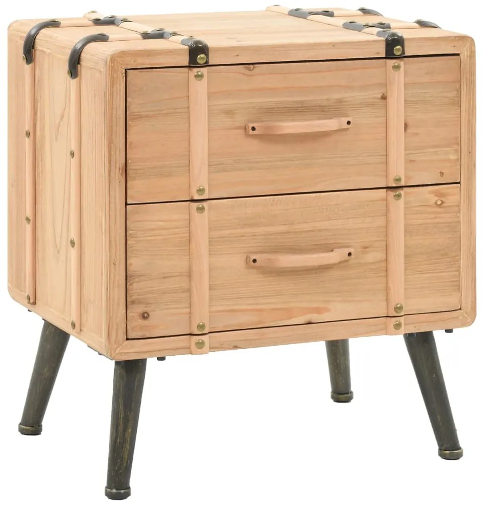 vidaXL Κομοδίνο 50 x 35 x 57 εκ. από Μασίφ Ξύλο Ελάτης