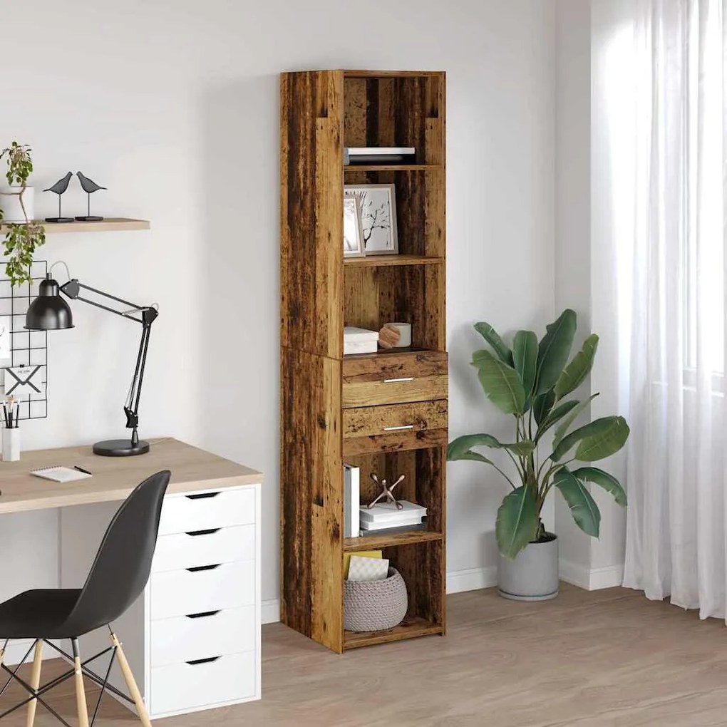 vidaXL Highboard Παλιό Ξύλο 40 x 42,5 x 185 εκ. Επεξεργασμένο ξύλο
