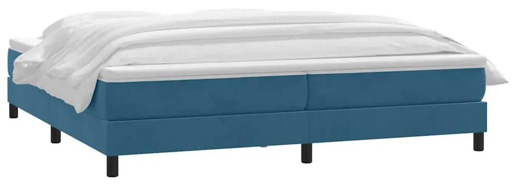 vidaXL Κρεβάτι Boxspring με Στρώμα Σκούρο Μπλε 180x210 εκ. Βελούδινο