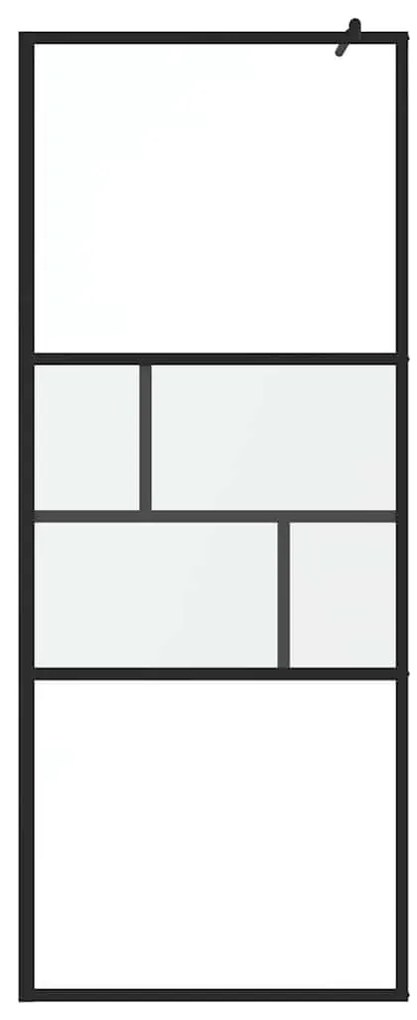 vidaXL Τοίχος Ντους Walk-in Μαύρο 80 x 195 x 0.5 εκ.