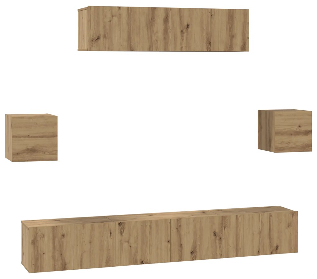 vidaXL Σετ επίπλου τηλεόρασης 7 pcs artisan δρυς 80 x 30 x 30 εκ