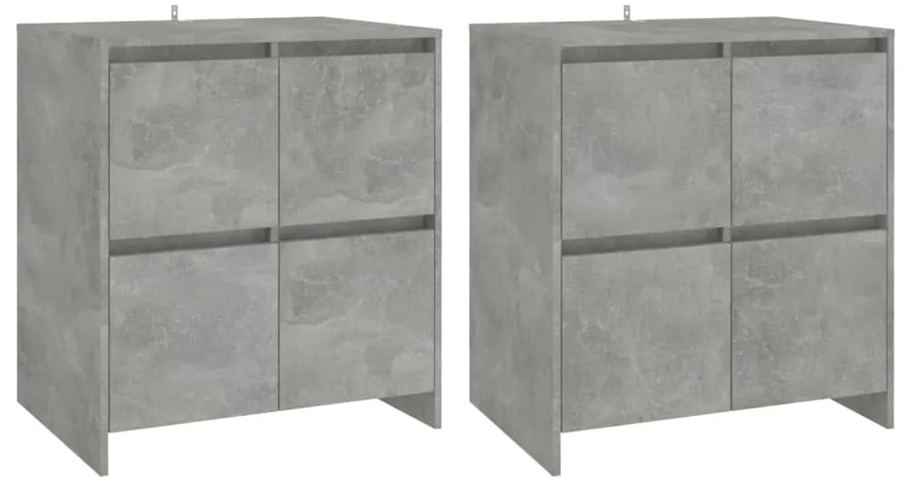 vidaXL Ντουλάπια 2 τεμ. Γκρι Σκυροδέματος 70 x 41 x 75 εκ. Μοριοσανίδα