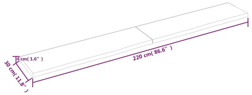 ΡΑΦΙ ΤΟΙΧΟΥ ΑΝΟΙΧΤΟ ΚΑΦΕ 220X30X(2-4)ΕΚ. ΕΠΕΞ. ΜΑΣΙΦ ΞΥΛΟ ΔΡΥΟΣ 363732