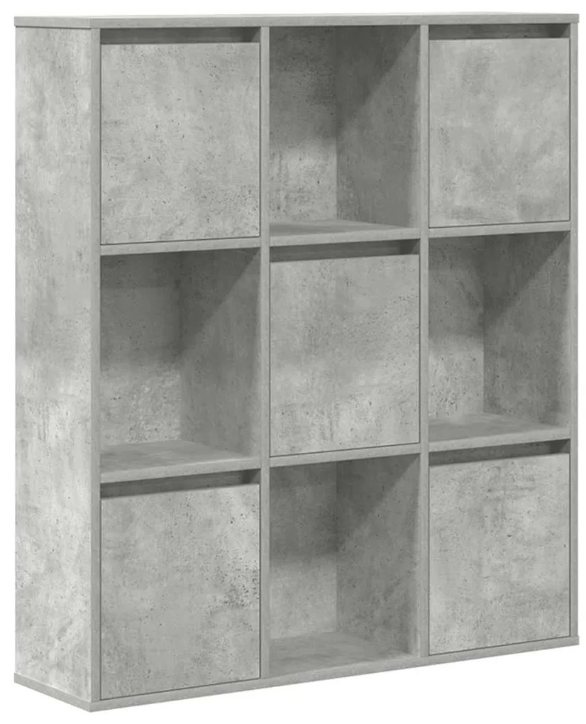 Βιβλιοθήκη Γκρι Σκυροδέματος 89x24x101,5 εκ. Επεξεργ. Ξύλο - Γκρι
