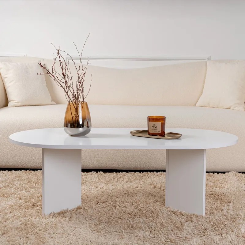 Τραπέζι σαλονιού Tabletod pakoworld σε λευκή απόχρωση 119x60x40εκ