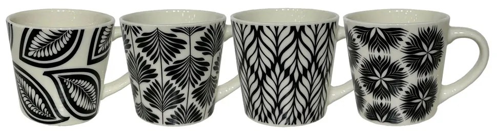 FLORIS ΚΟΥΠΑ ESPRESSO ΣΕΤ 4 ΤΜΧ NEW BONE CHINA ΛΕΥΚΟ ΜΑΥΡΟ - 028885