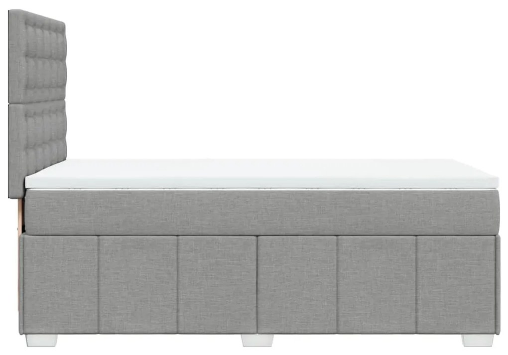 vidaXL Κρεβάτι Boxspring με Στρώμα Ανοιχτό Γκρι 90x190 εκ. Υφασμάτινο