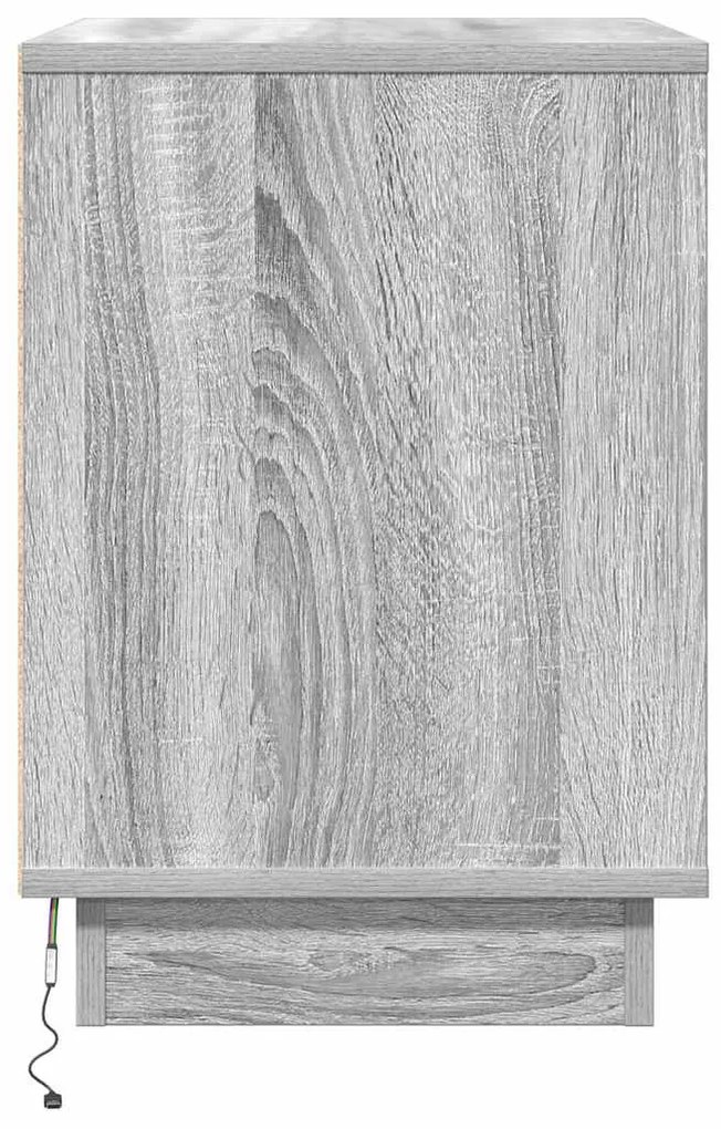 vidaXL Κομοδίνο με συρτάρι Γκρι 50 x 34,5 x 50 εκ. Επεξεργασμένο ξύλο