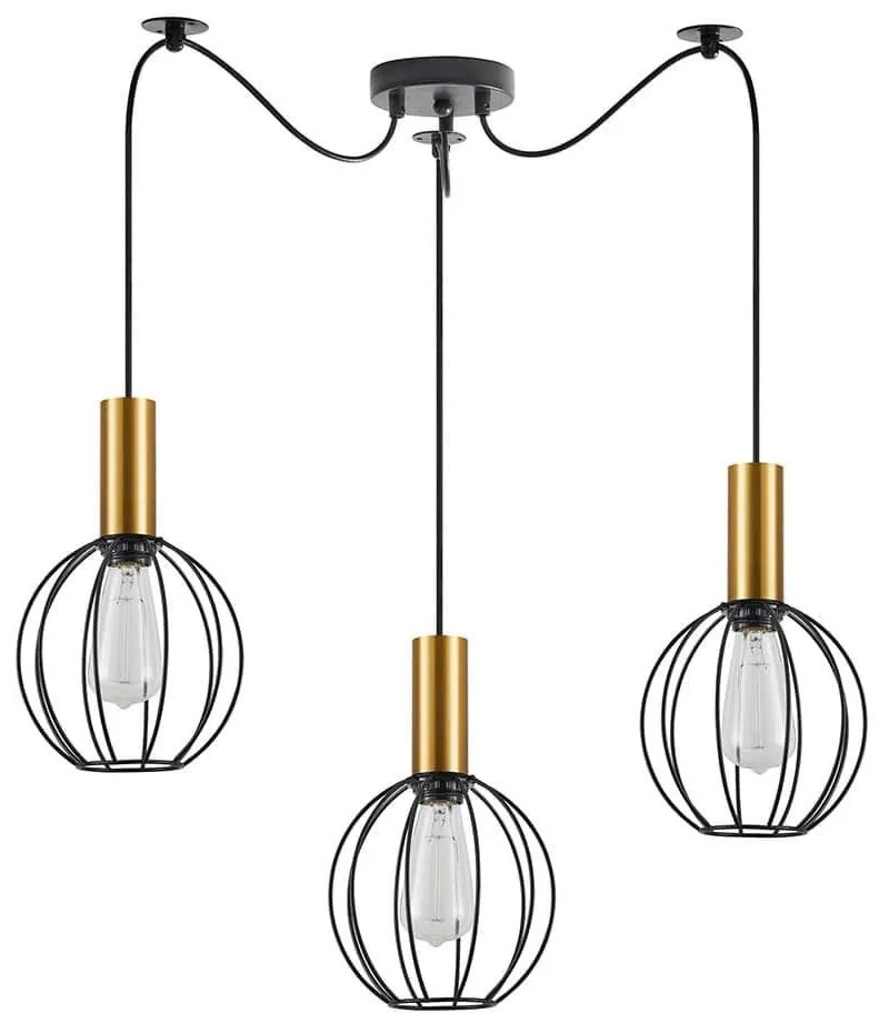 Φωτιστικό Οροφής Adept Tube 77-8626 50x50x300cm 3xE27 60W Black-Gold Homelighting