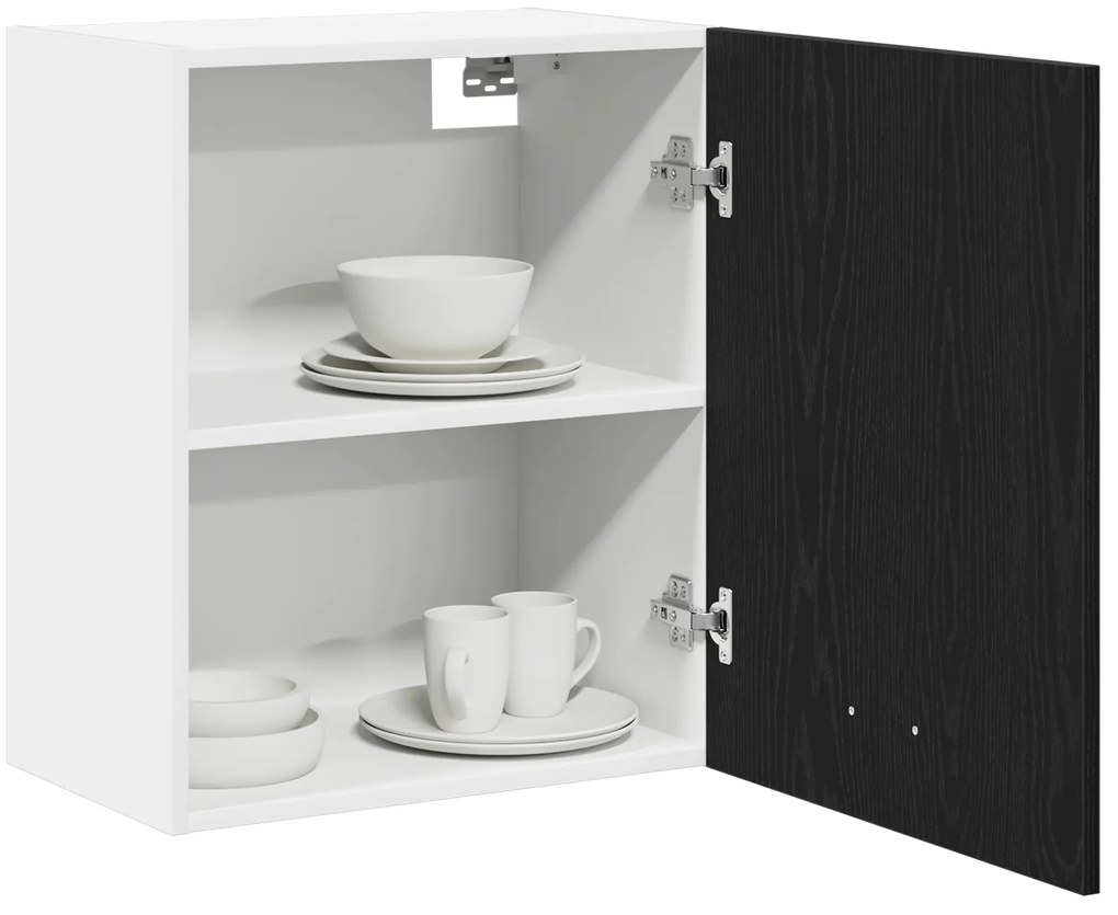 vidaXL Μαύρη Δρύινη Κρεμαστή Ντουλάπα 50x31x60 εκ., Φτιαγμένη από Ξύλο