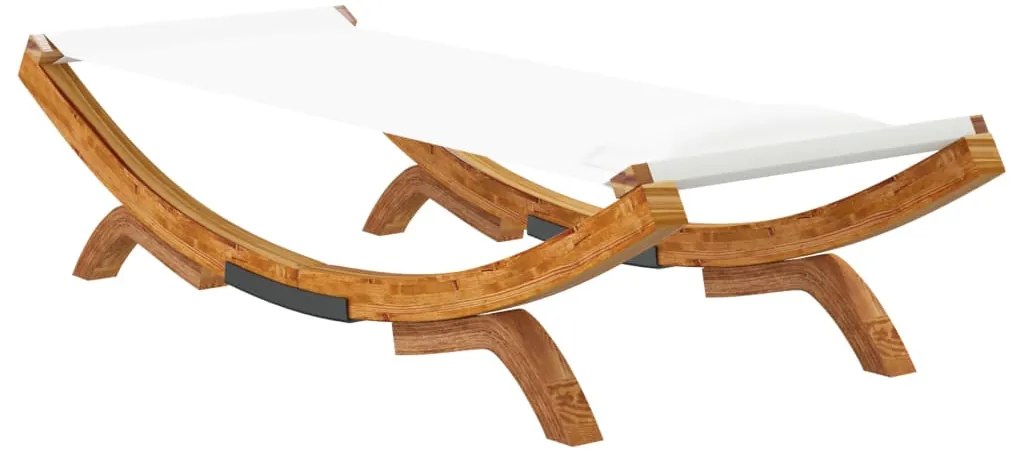 vidaXL Ξαπλώστρα Εξ. Χώρου Κρεμ 100x188,5x44 εκ. Μασίφ Λυγισμένο Ξύλο