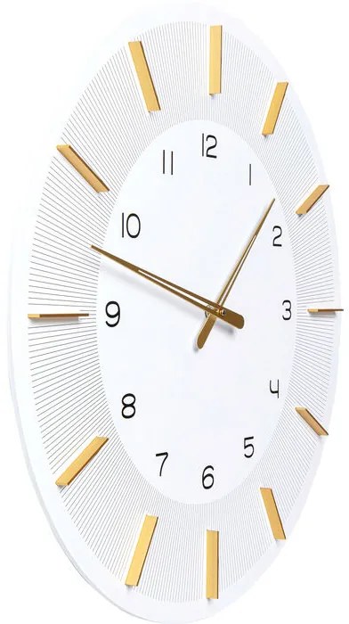 Ρολόι Τοίχου Lio Λευκό Ø60εκ. 60x44596x60εκ - Χρυσό