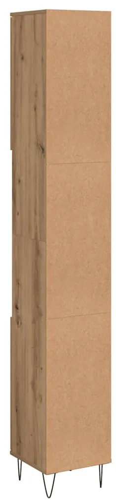 vidaXL Ντουλάπι μπάνιου Δρυς τεχνίτης 30x30x190 cm Κατασκευασμένο ξύλο
