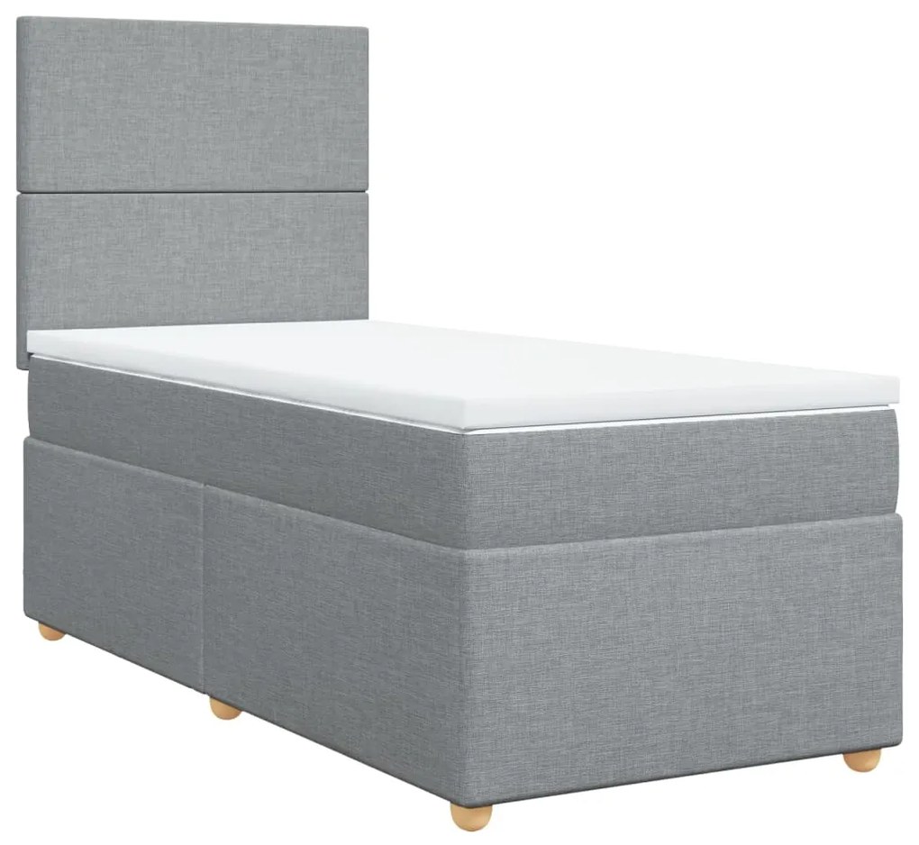 ΚΡΕΒΑΤΙ BOXSPRING ΜΕ ΣΤΡΩΜΑ ΑΝΟΙΧΤΟ ΓΚΡΙ 80X200 ΕΚ. ΥΦΑΣΜΑΤΙΝΟ 3293400