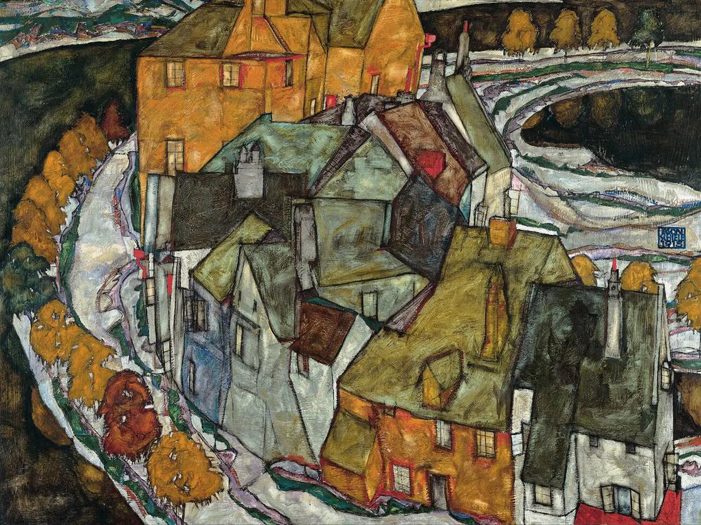 Αναπαραγωγή Island City (Crescent of Houses) - Egon Schiele, (40 x 30 cm)