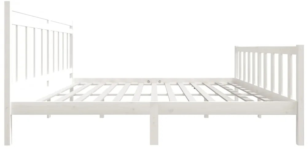 vidaXL Πλαίσιο Κρεβατιού Λευκό 180 x 200 εκ. Μασίφ Ξύλο Super King