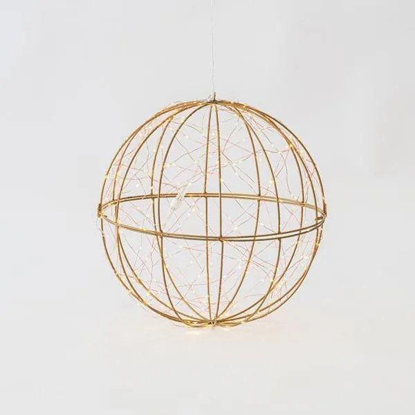 Eurolamp Μπάλα Μεταλλική Φ40cm Φωτιζόμενη 240 LED Θερμό Λευκό IP44 600-40095