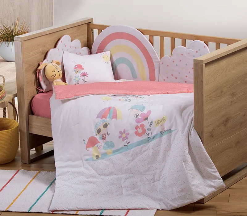 Βρεφικό Κουβερλί Baby Bugs White 110x140 - Nef-Nef Homeware