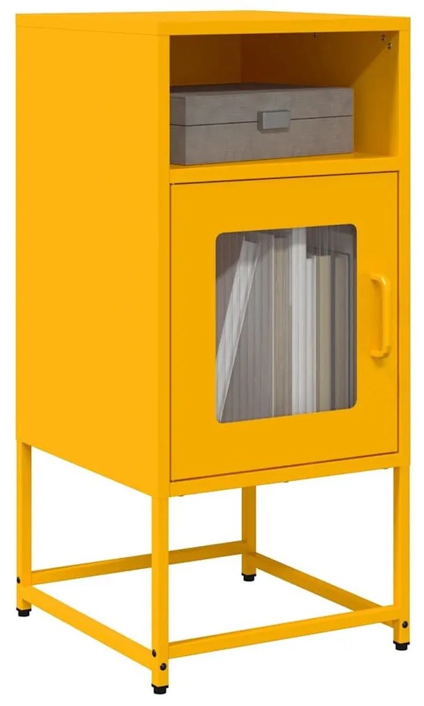 Κομοδίνο ντουλάπι μουστάρδας κίτρινο 36x39x78 cm - Κίτρινο