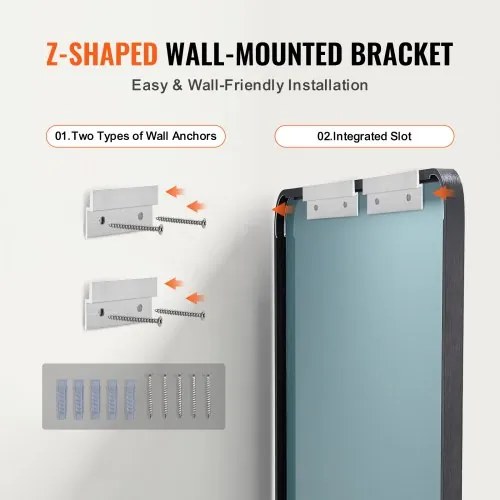 VEVOR Square Wall Mounted Mirror 22&quot; x 30&quot; Mirror with Aluminium Alloy Frame