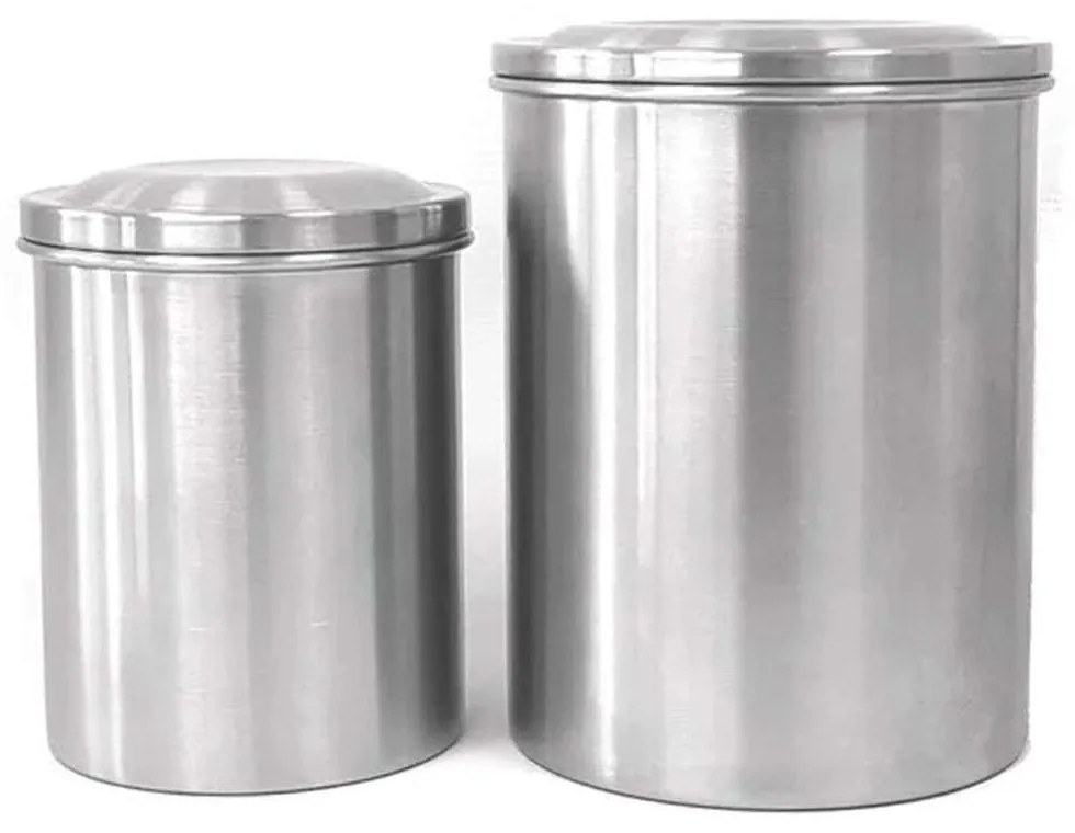 Δοχεία Αποθήκευσης (Σετ 2 Τμχ) 009.003.003/4 800/1800ml Inox Cook-Shop Stainless Steel