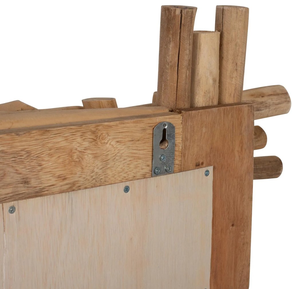 Καθρέπτης Τοίχου από Μασίφ Ξύλο ΤΕΑΚ Φυσικό 100x7x80Y εκ. 100x7x80 εκ.