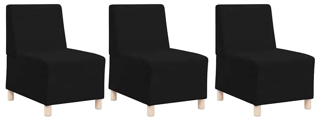 vidaXL Μοναδικός Καναπές χωρίς Χερούλια 3 pcs Μαύρο 55 x 74 x 82 εκ.