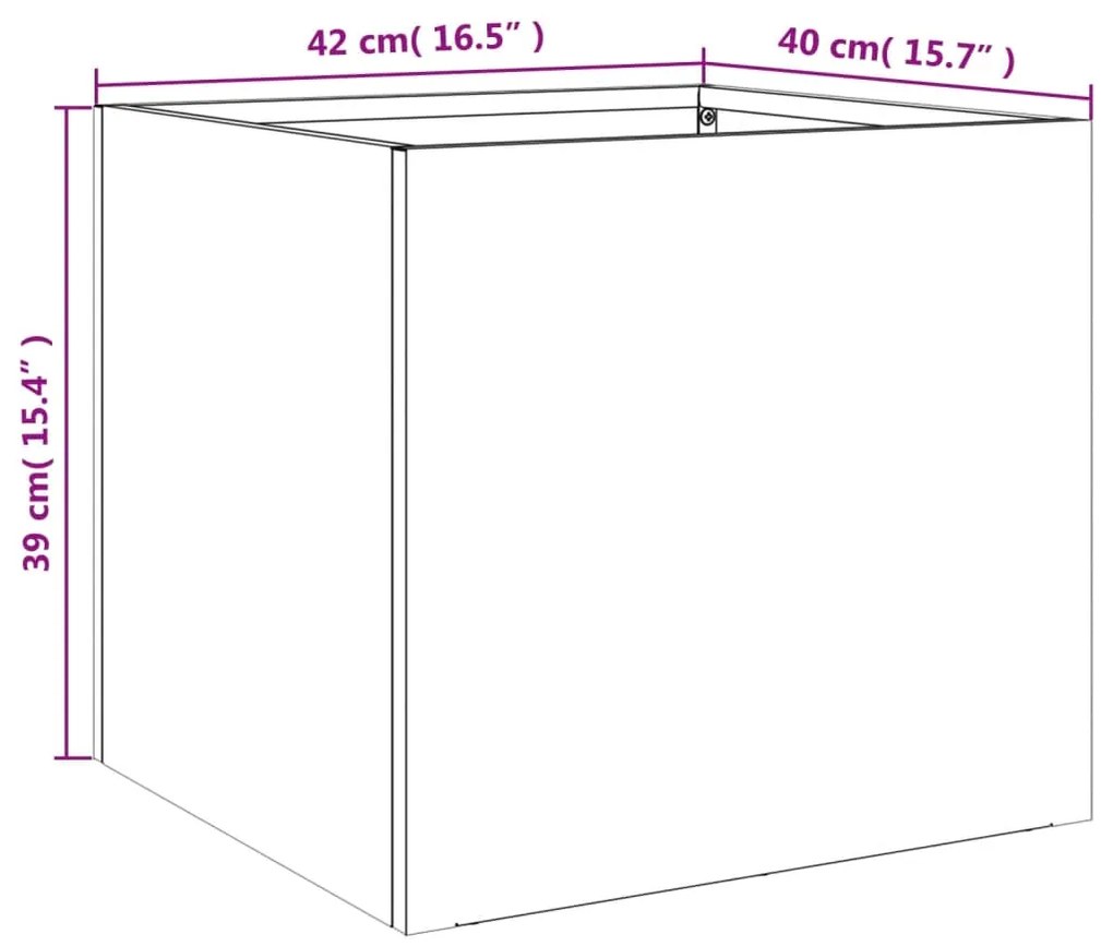 Ζαρντινιέρες 2 τεμ. Ανθρακί 42x40x39εκ. από Χάλυβα - Ανθρακί