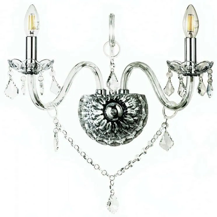 Φωτιστικό Τοίχου-Απλίκα 43391-2 35x37,5cm 2xΕ14 Clear Inlight Crystal