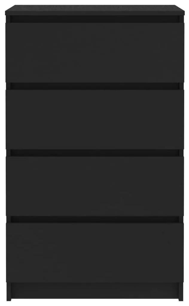 Συρταριέρα Μαύρη 60 x 35 x 98,5 εκ. από Επεξεργασμένο Ξύλο - Μαύρο