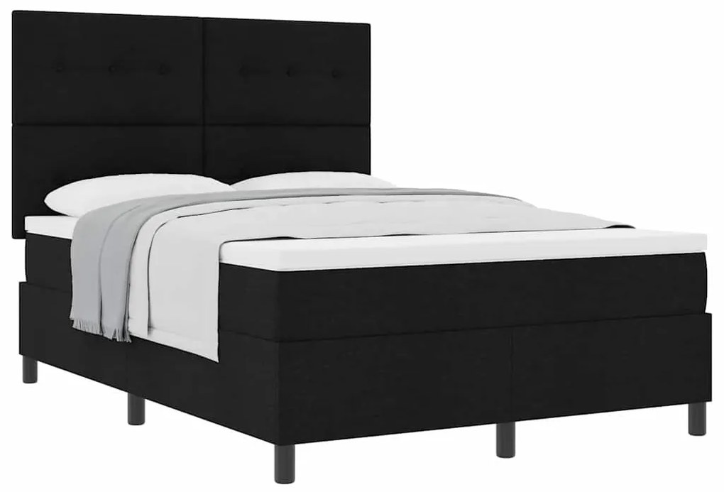 vidaXL Κρεβάτι με ελατήρια με στρώμα Μαύρο 160 x 200 cm ύφασμα