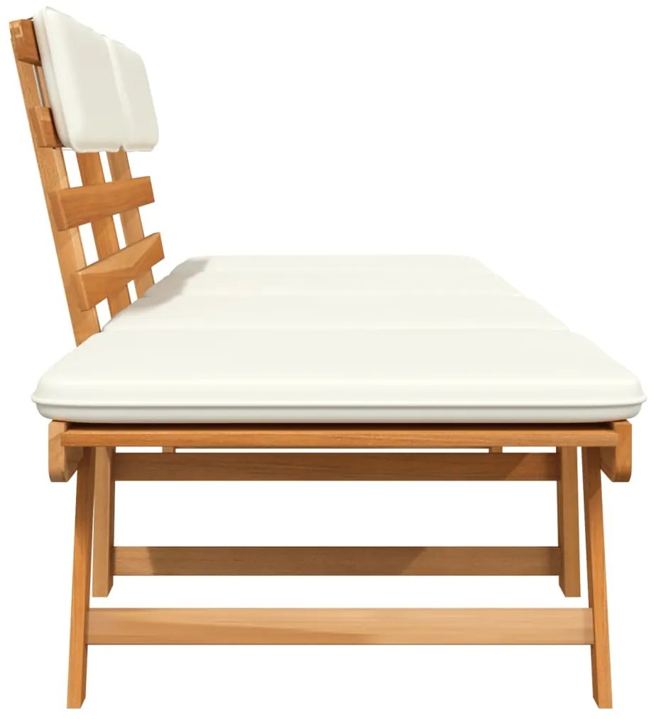 vidaXL Παγκάκι Κήπου 2 Σε 1 190 εκ. Μασίφ Ξύλο Ακακίας με Μαξιλάρια