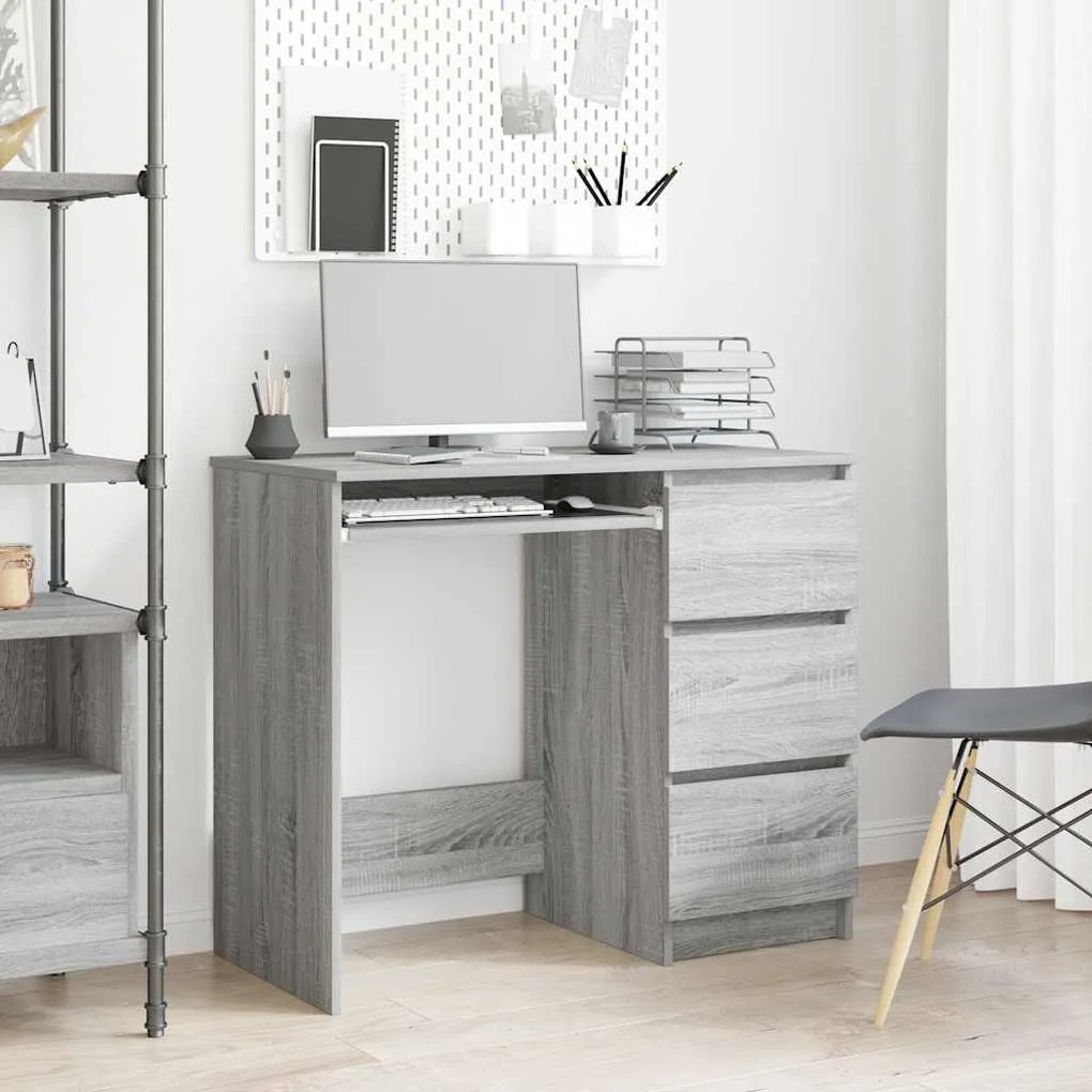 vidaXL Γραφείο Γκρι Sonoma 90x45x76 εκ. από Επεξεργασμένο Ξύλο