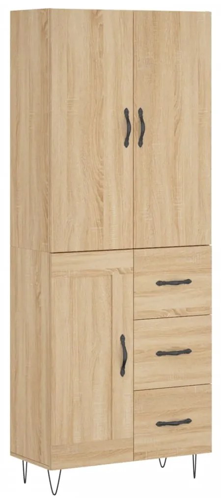 vidaXL Ντουλάπι Sonoma δρυς 69,5 x 34 x 180 εκ. από Επεξεργασμένο Ξύλο