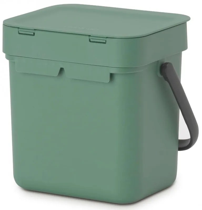 Brabantia Sort&Go κάδος χωριστής συλλογής 1003229, 3 l, Χειρολαβή, Επιτοίχιος, Σκούρο πράσινο