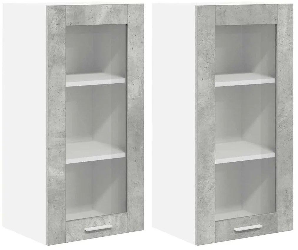 vidaXL Κρεμαστό ντουλάπι 2 pcs Σκυρόδεμα Γκρι 40 x 31 x 80 εκ.