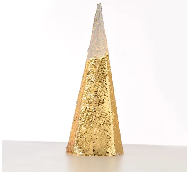 Λαμπάκια Champagne Gold White Sequin Cone Tree 35 WW LED Μπαταρίας 3ΧΑΑ IP20 X1135118 ACA-X1135118-Λευκό-Χρυσό X1135118