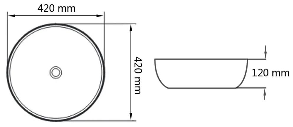 vidaXL Νιπτήρας Στρογγυλός Λευκός 42 x 12 εκ. Κεραμικός