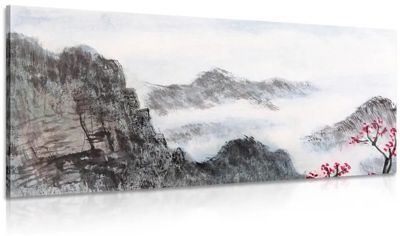 Εικόνα κινέζικο τοπίο στην ομίχλη - 100x50