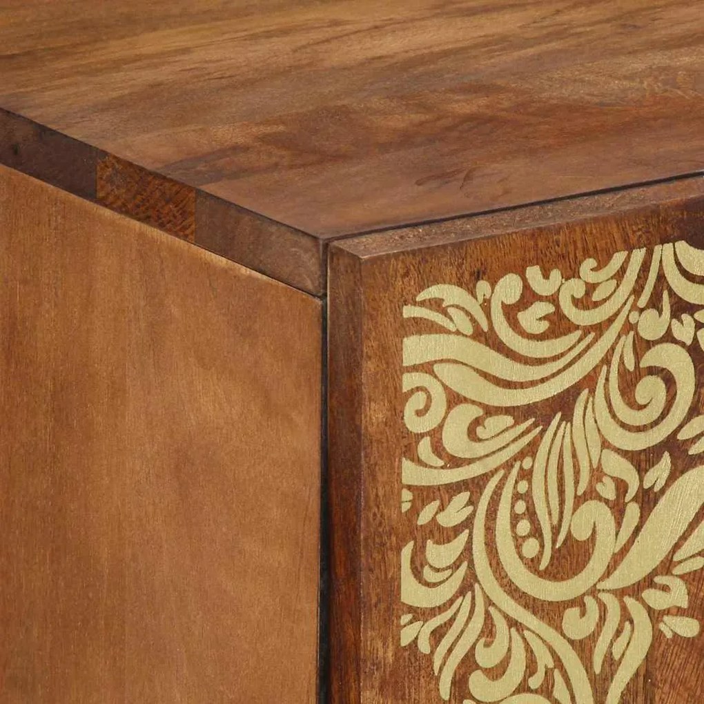 vidaXL Πλαϊνό Γραφείο με ράφι Καφέ 60 x 33 x 75 cm Μασίφ ξύλο μάνγκο