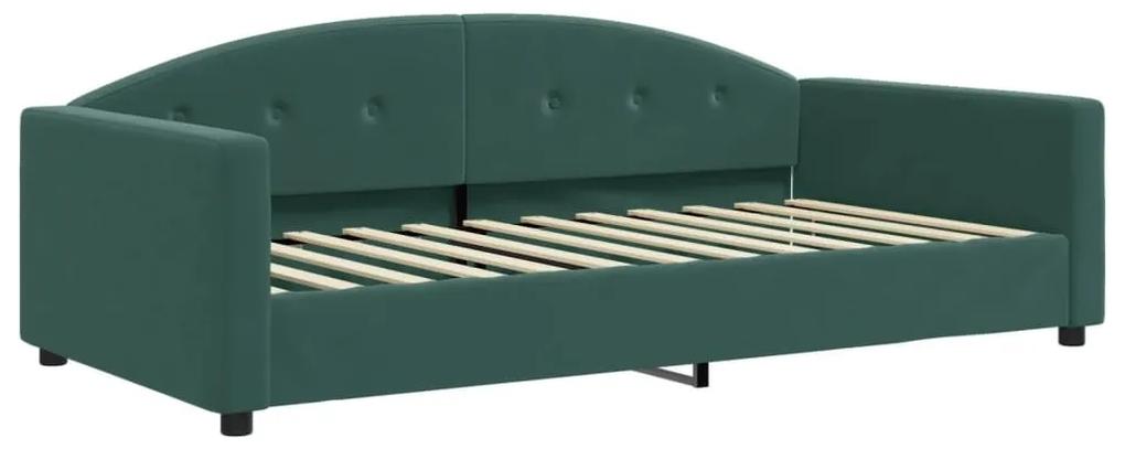 Καναπές Κρεβάτι Σκούρο Πράσινο 100 x 200 εκ. Βελούδινος - Πράσινο