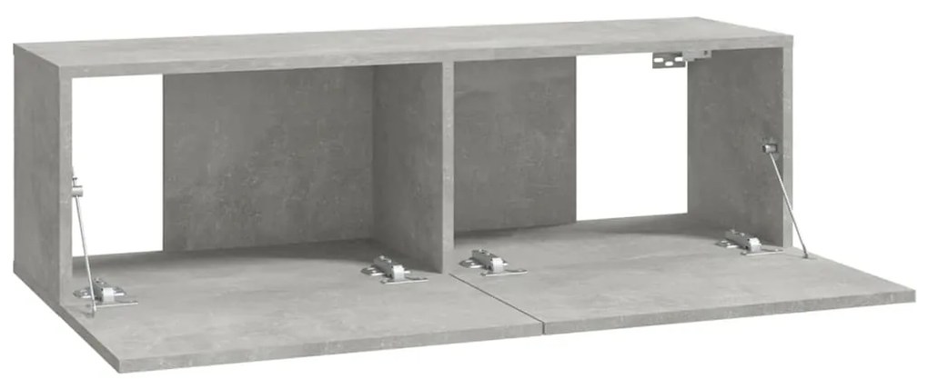vidaXL Έπιπλα Τηλεόρασης Τοίχου 4 τεμ. Γκρι 100x30x30εκ. Επεξεργ. Ξύλο