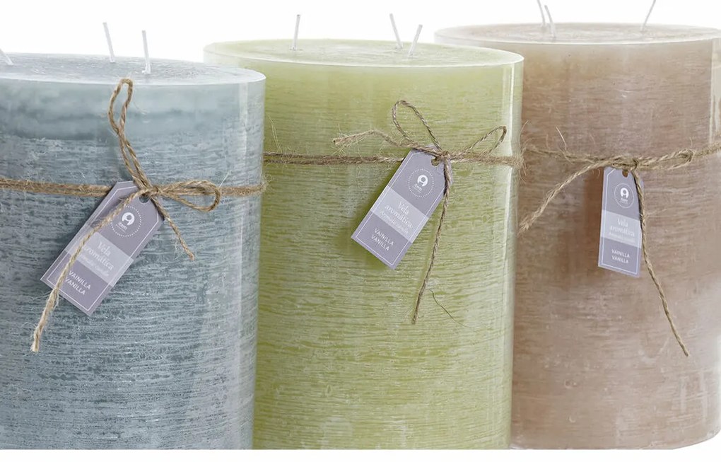 Κερί DKD Home Decor Βανίλια Κερί (3) (3 Τεμάχια)