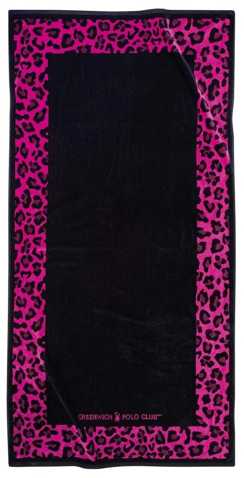 Πετσέτα Θαλάσσης 3863 Black-Pink Greenwich Polo Club Θαλάσσης 90x180cm 100% Cotton