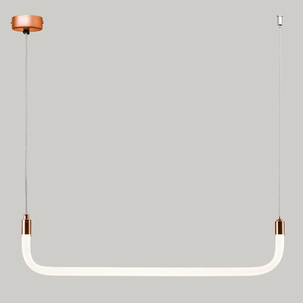 Φωτιστικό Οροφής - Ράγα 01382-04 8W LED 3000K 650Lm 62x13cm Copper Luma