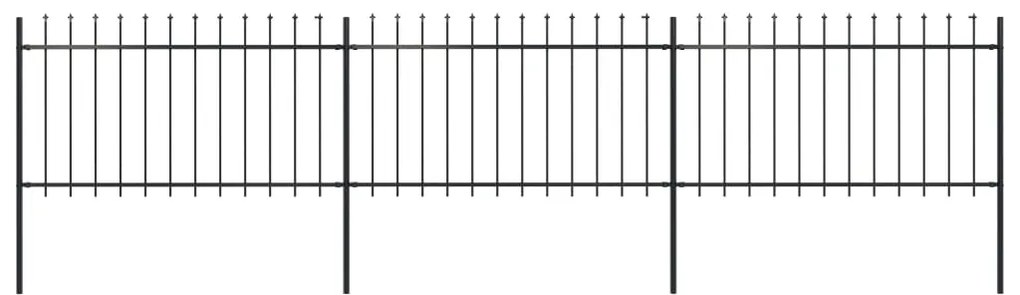vidaXL Κάγκελα Περίφραξης με Λόγχες Μαύρα 5,1 x 1 μ. από Χάλυβα