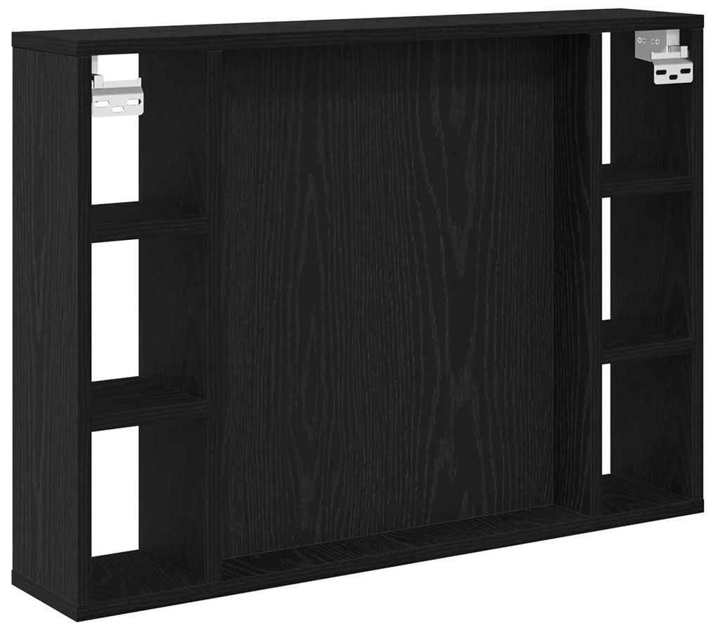 vidaXL Καθρέφτης Ντουλάπι LED - Μαύρη Δρυς - 76x15x55 εκ. - Κατασκευασμένο από Επεξεργασμένο Ξύλο