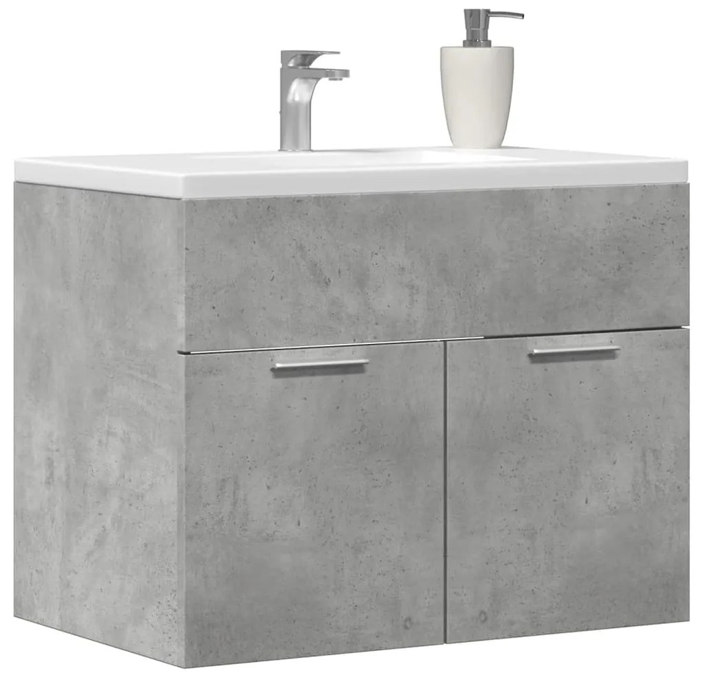 vidaXL Ντουλάπι Νιπτήρα Γκρι Σκυροδέματος 60x38,5x46 εκ. Επεξ. Ξύλο