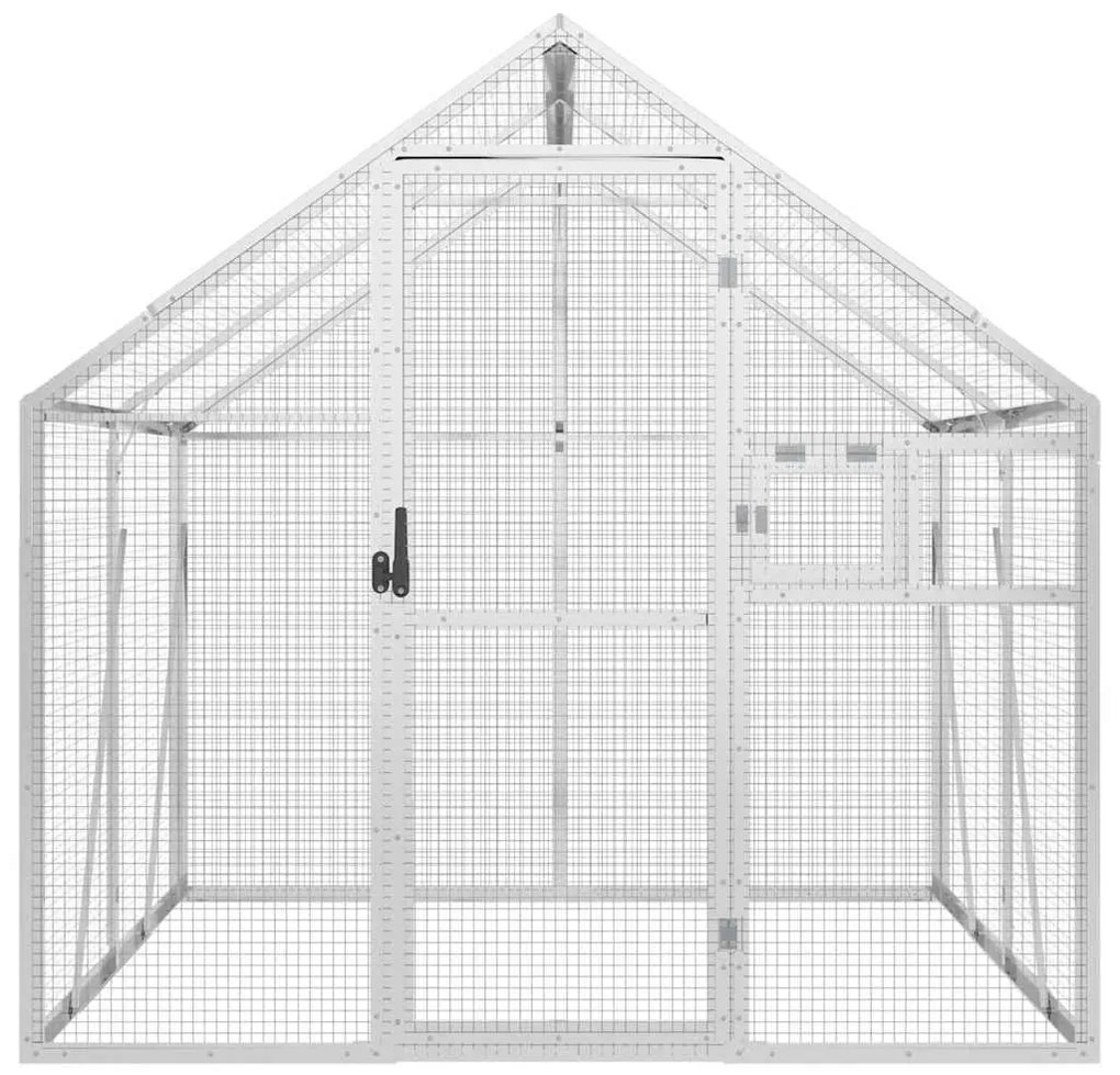 vidaXL Κλουβί Ασημένιο 1,79 x 2 x 1,85 μ. από Αλουμίνιο